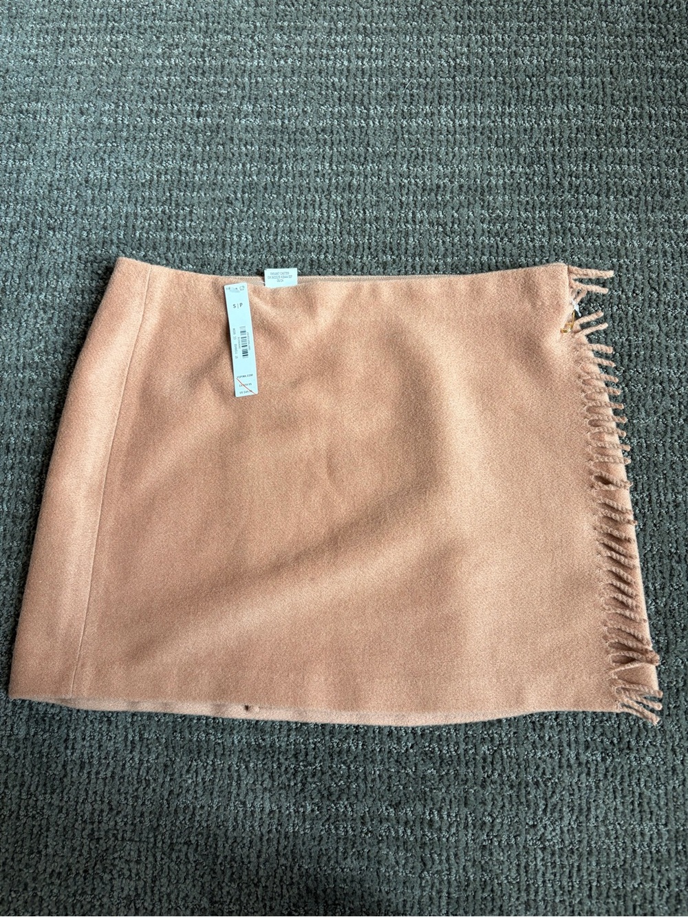 NWT VS PINK Tan Fleece Wrap Swim Skirt Cover Up Gold Safety Pin - Size S